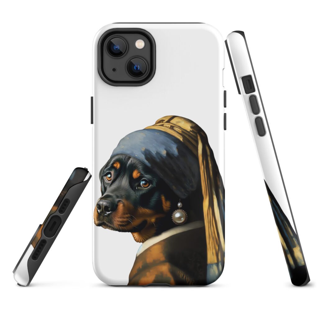 Rottweiler with Pearl Earring –  Tough Case for iPhone®