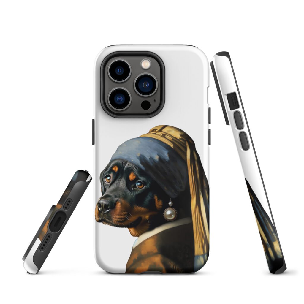 Rottweiler with Pearl Earring –  Tough Case for iPhone®