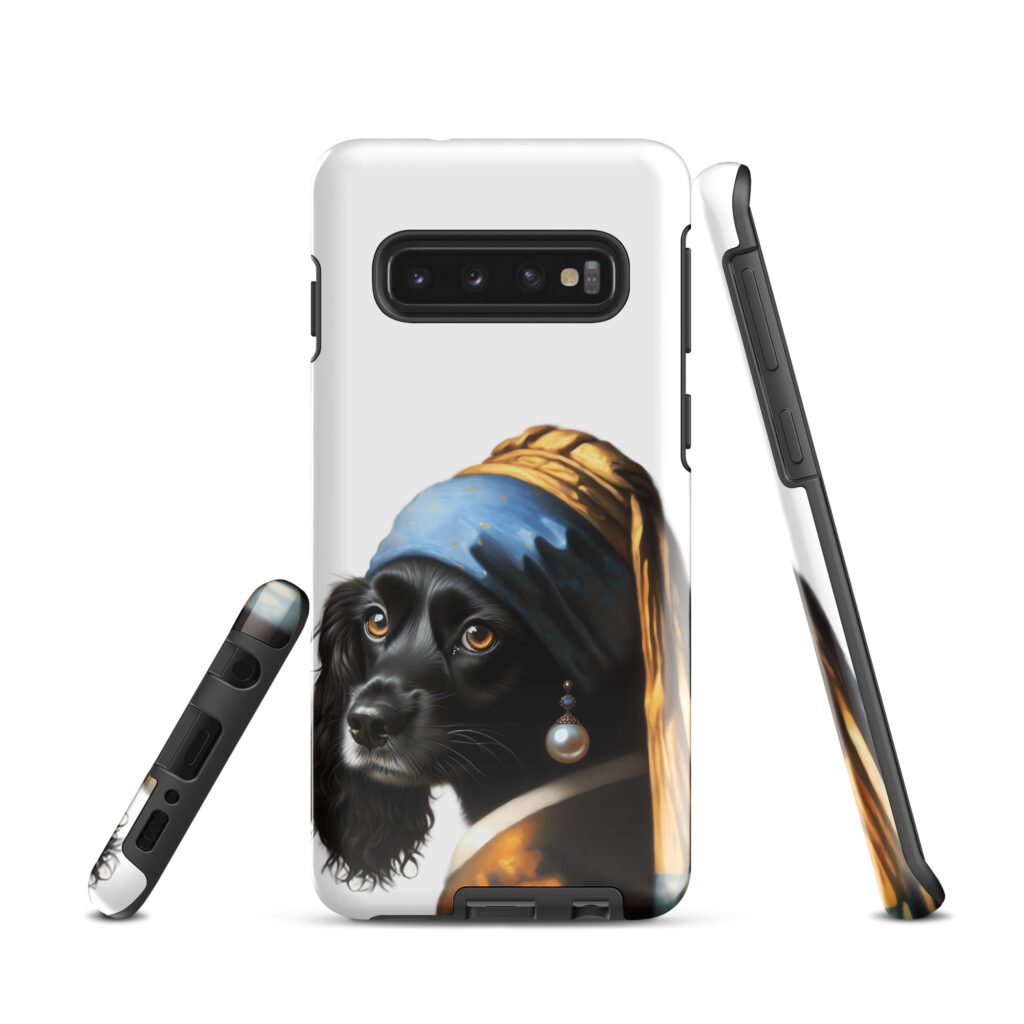 Black Cocker Spaniel with Pearl Earring – Tough case for Samsung®