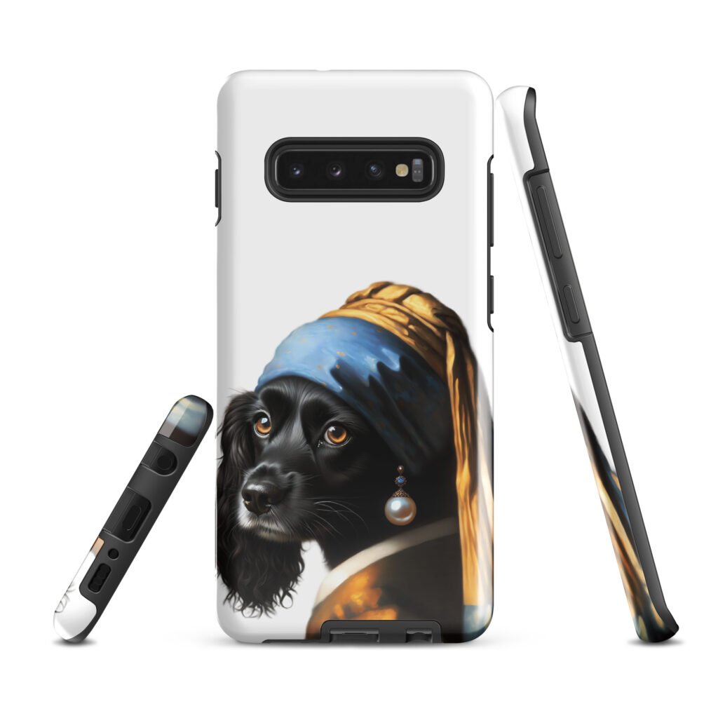 Black Cocker Spaniel with Pearl Earring – Tough case for Samsung®