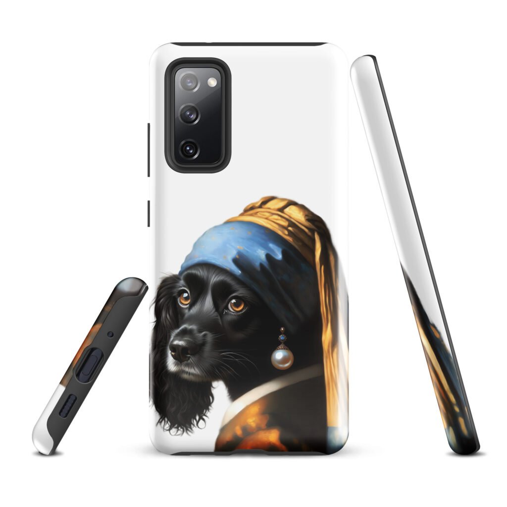 Black Cocker Spaniel with Pearl Earring – Tough case for Samsung®