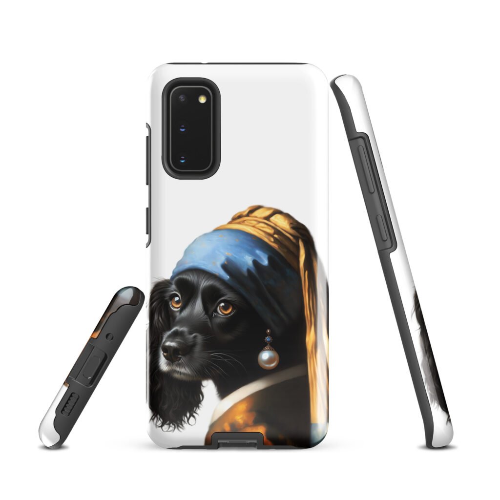 Black Cocker Spaniel with Pearl Earring – Tough case for Samsung®