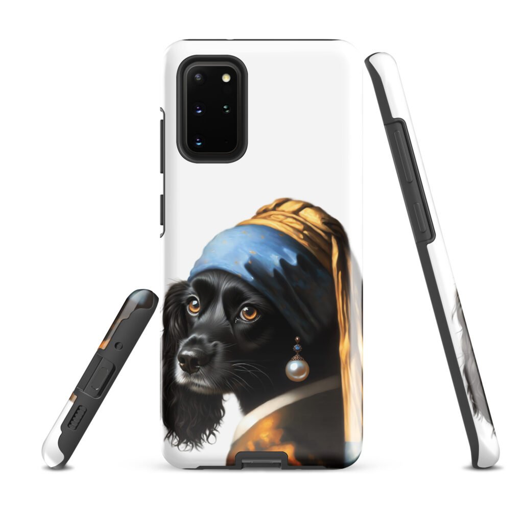 Black Cocker Spaniel with Pearl Earring – Tough case for Samsung®