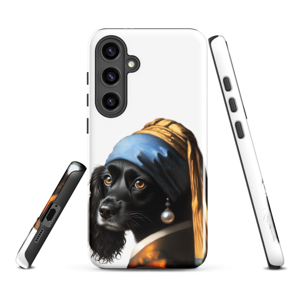 Black Cocker Spaniel with Pearl Earring – Tough case for Samsung®