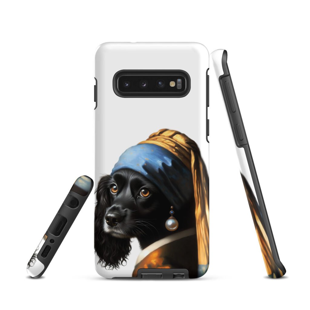 Black Cocker Spaniel with Pearl Earring – Tough case for Samsung®