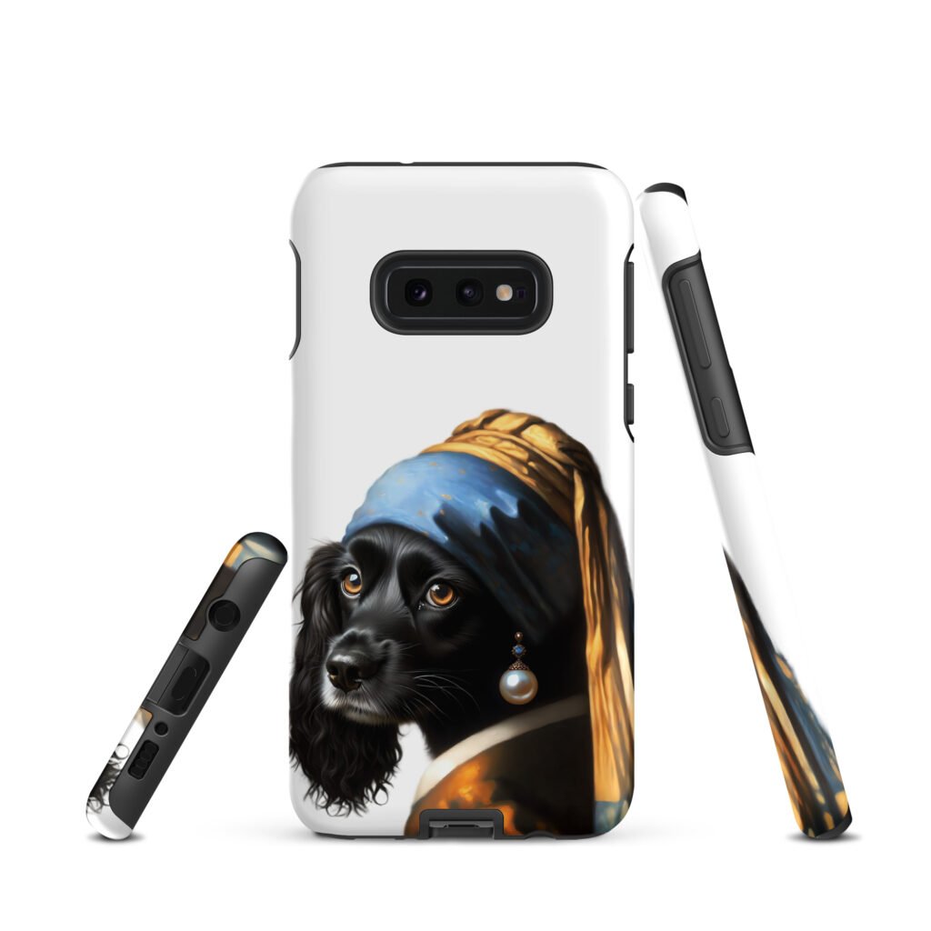 Black Cocker Spaniel with Pearl Earring – Tough case for Samsung®