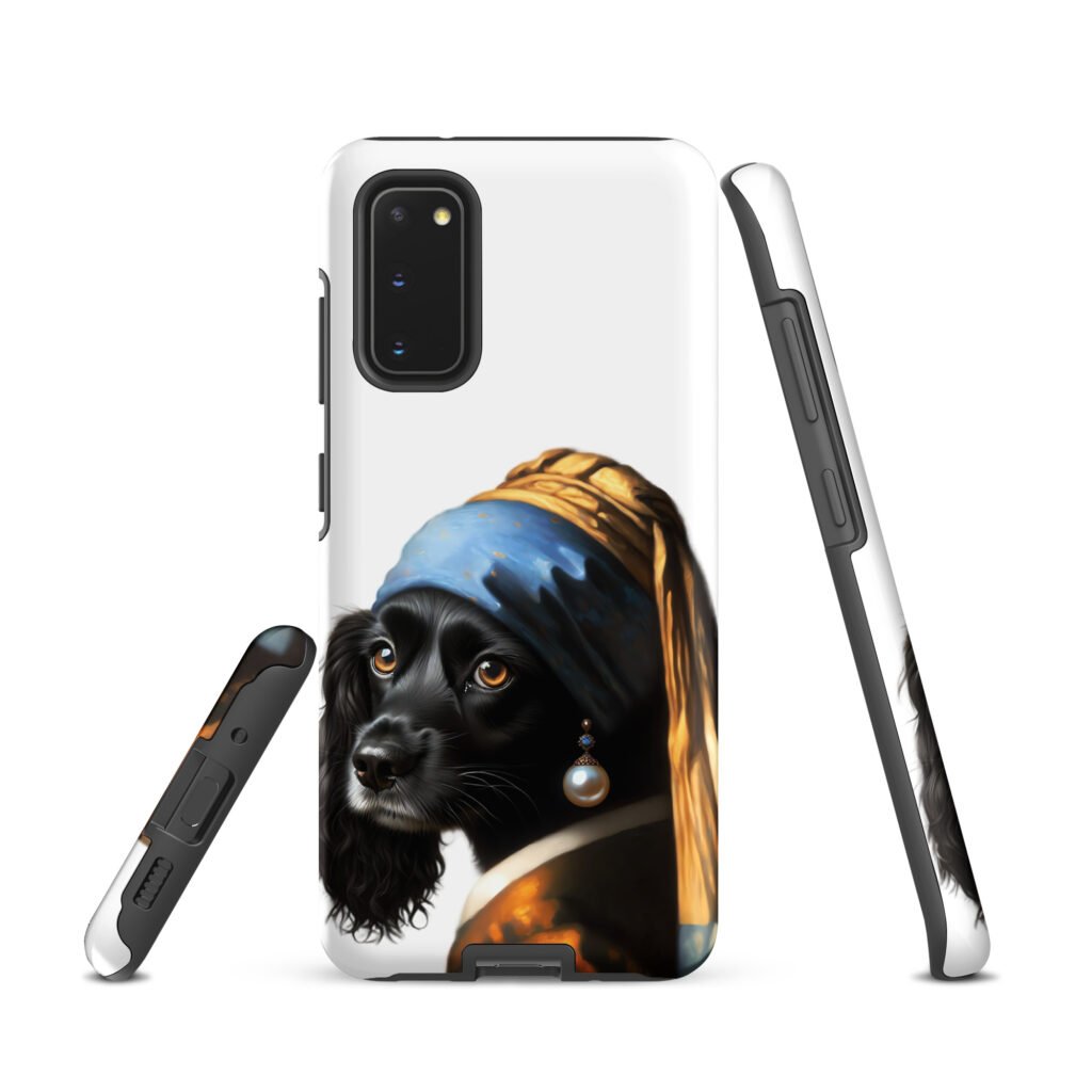 Black Cocker Spaniel with Pearl Earring – Tough case for Samsung®