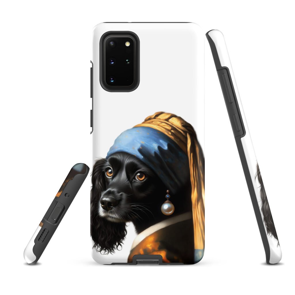 Black Cocker Spaniel with Pearl Earring – Tough case for Samsung®