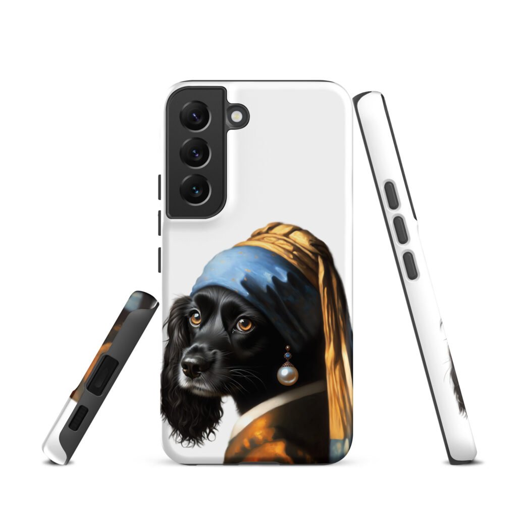 Black Cocker Spaniel with Pearl Earring – Tough case for Samsung®