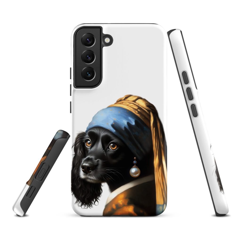 Black Cocker Spaniel with Pearl Earring – Tough case for Samsung®