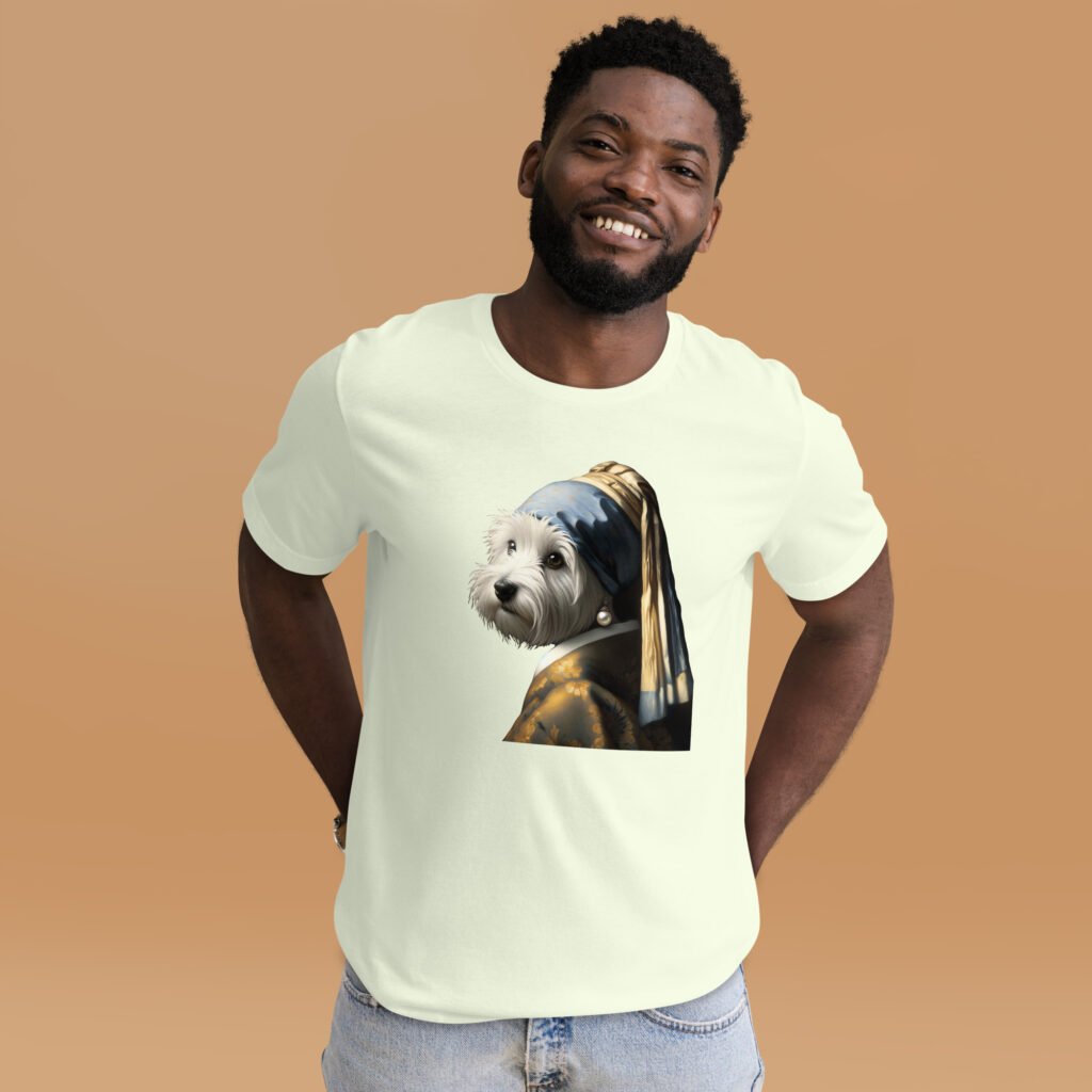 West Terrier with Pearl Earring – Unisex T-Shirt