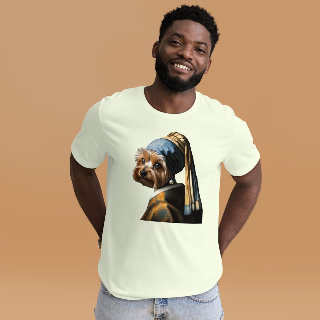 Yorkshire Terrier with Pearl Earring – Unisex T-Shirt