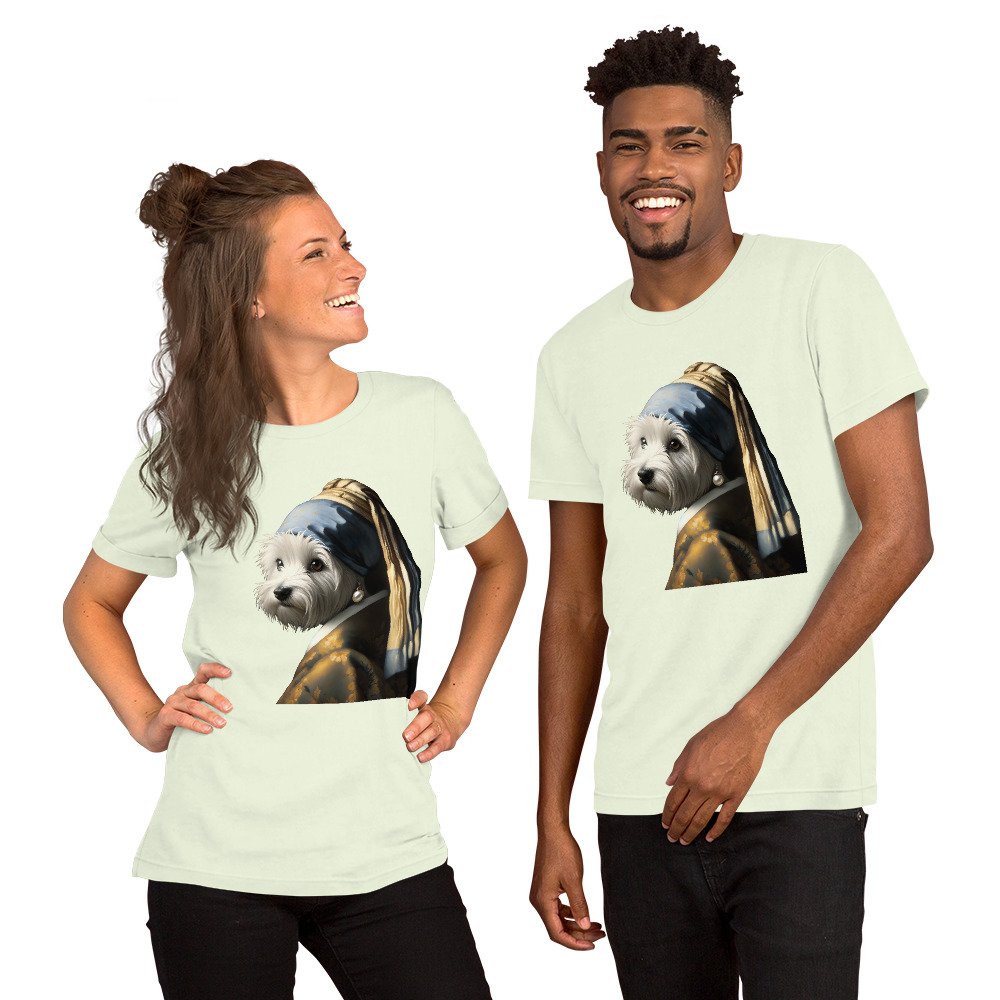 West Terrier with Pearl Earring – Unisex T-Shirt