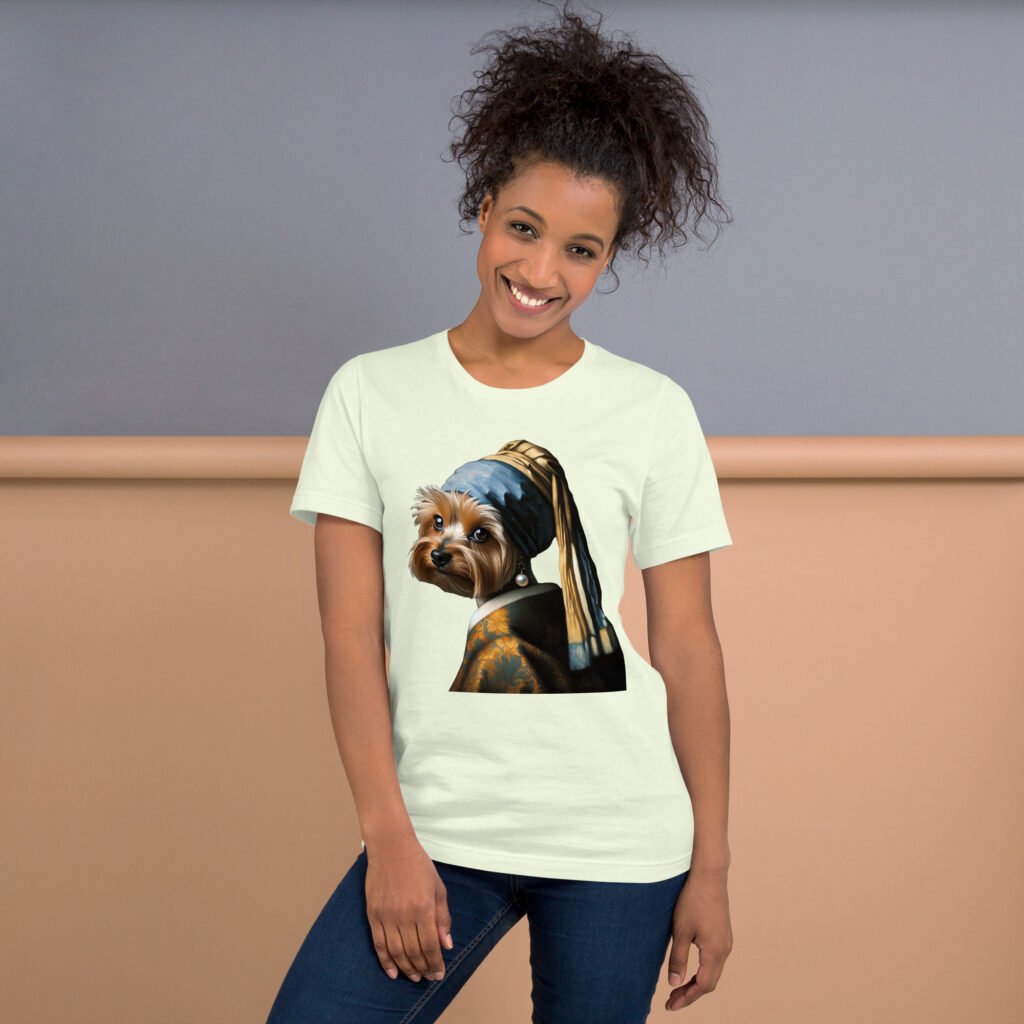 Yorkshire Terrier with Pearl Earring – Unisex T-Shirt