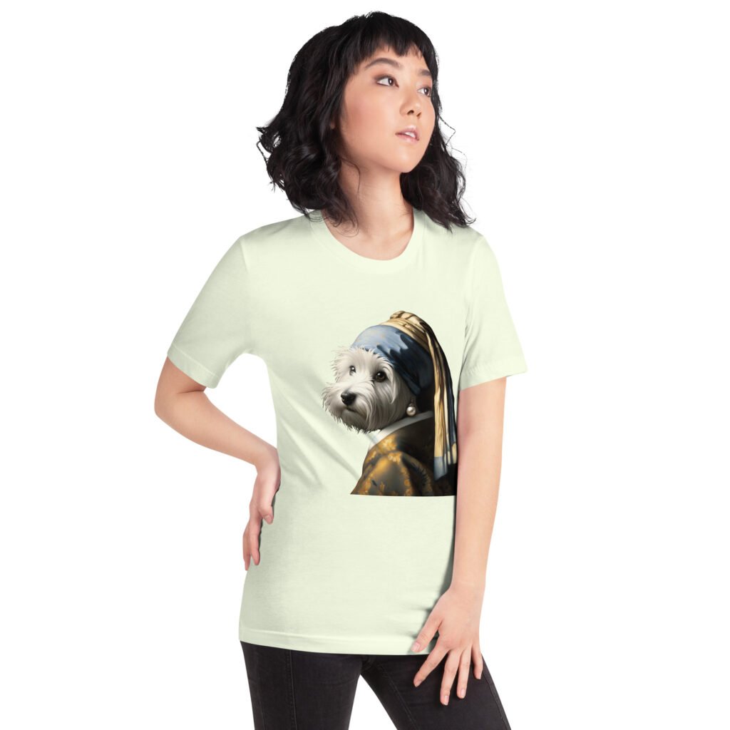 West Terrier with Pearl Earring – Unisex T-Shirt