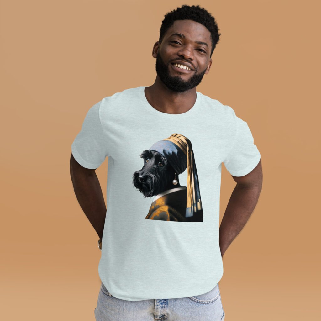 Scottish Terrier with Pearl Earring – Unisex T-Shirt