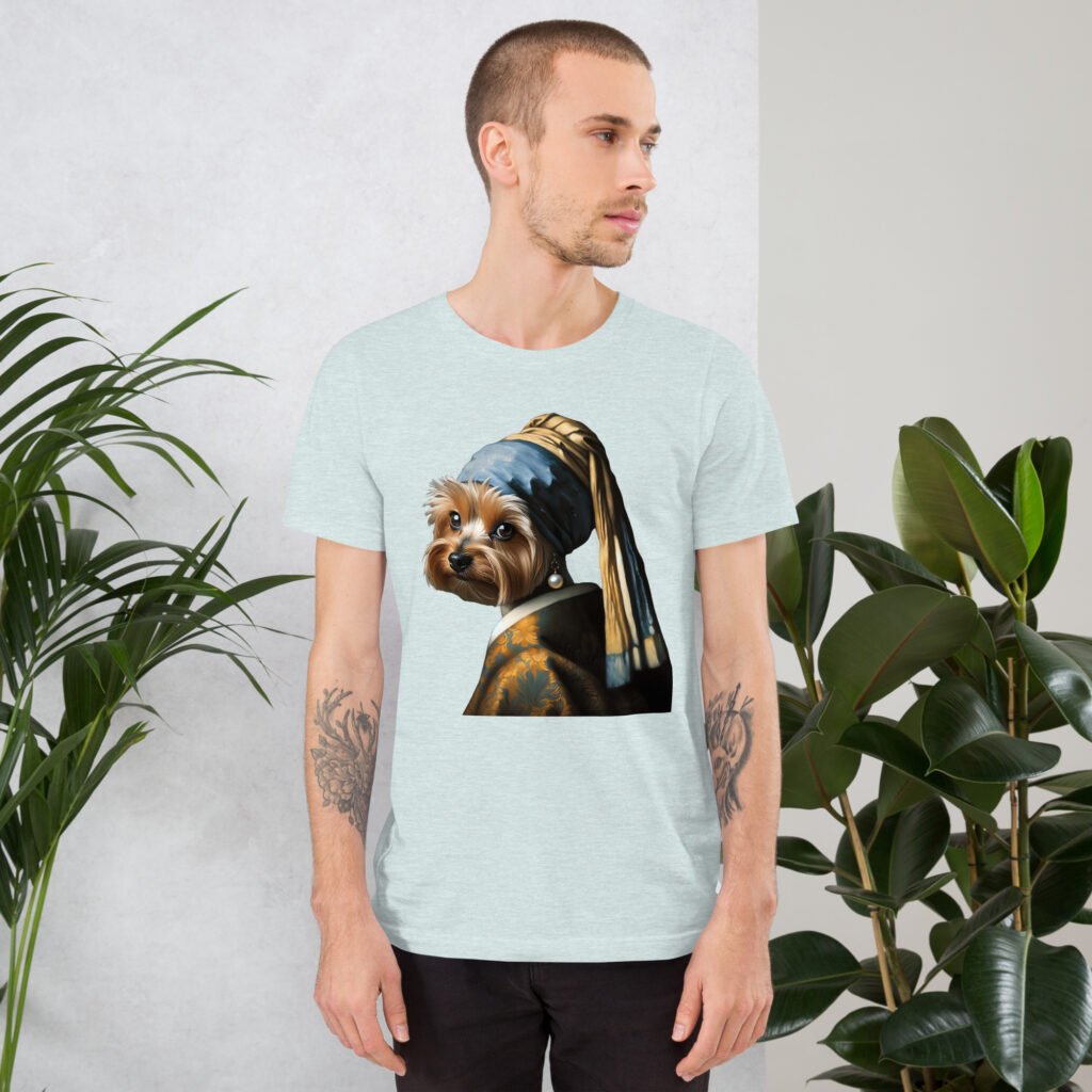 Yorkshire Terrier with Pearl Earring – Unisex T-Shirt