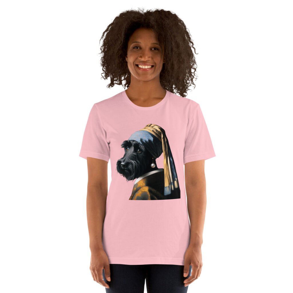 Scottish Terrier with Pearl Earring – Unisex T-Shirt