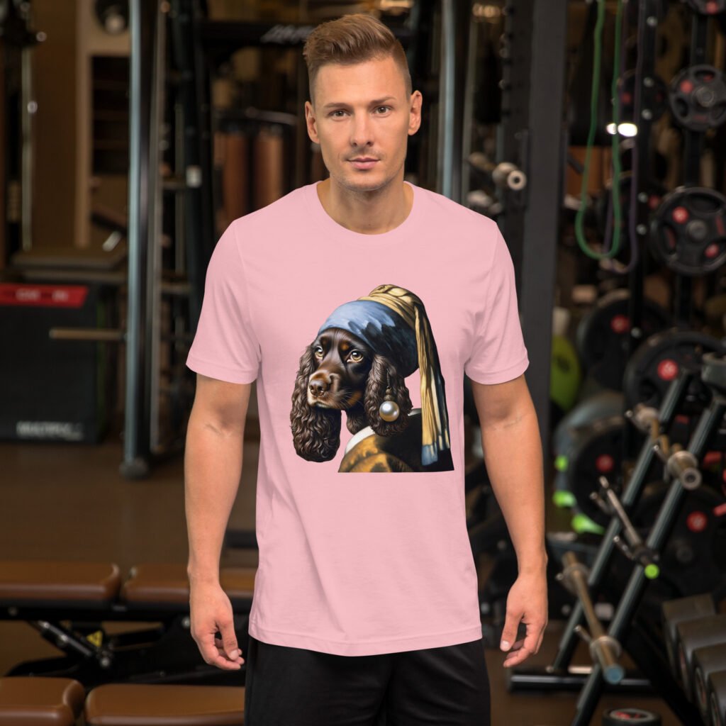 Liver Cocker Spaniel with Pearl Earring – Unisex t-shirt