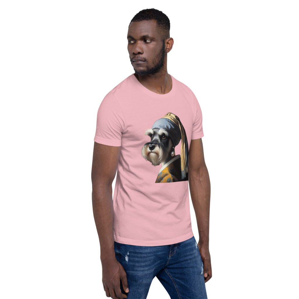 Miniature Schnauzer with Pearl Earring – Unisex T-Shirt