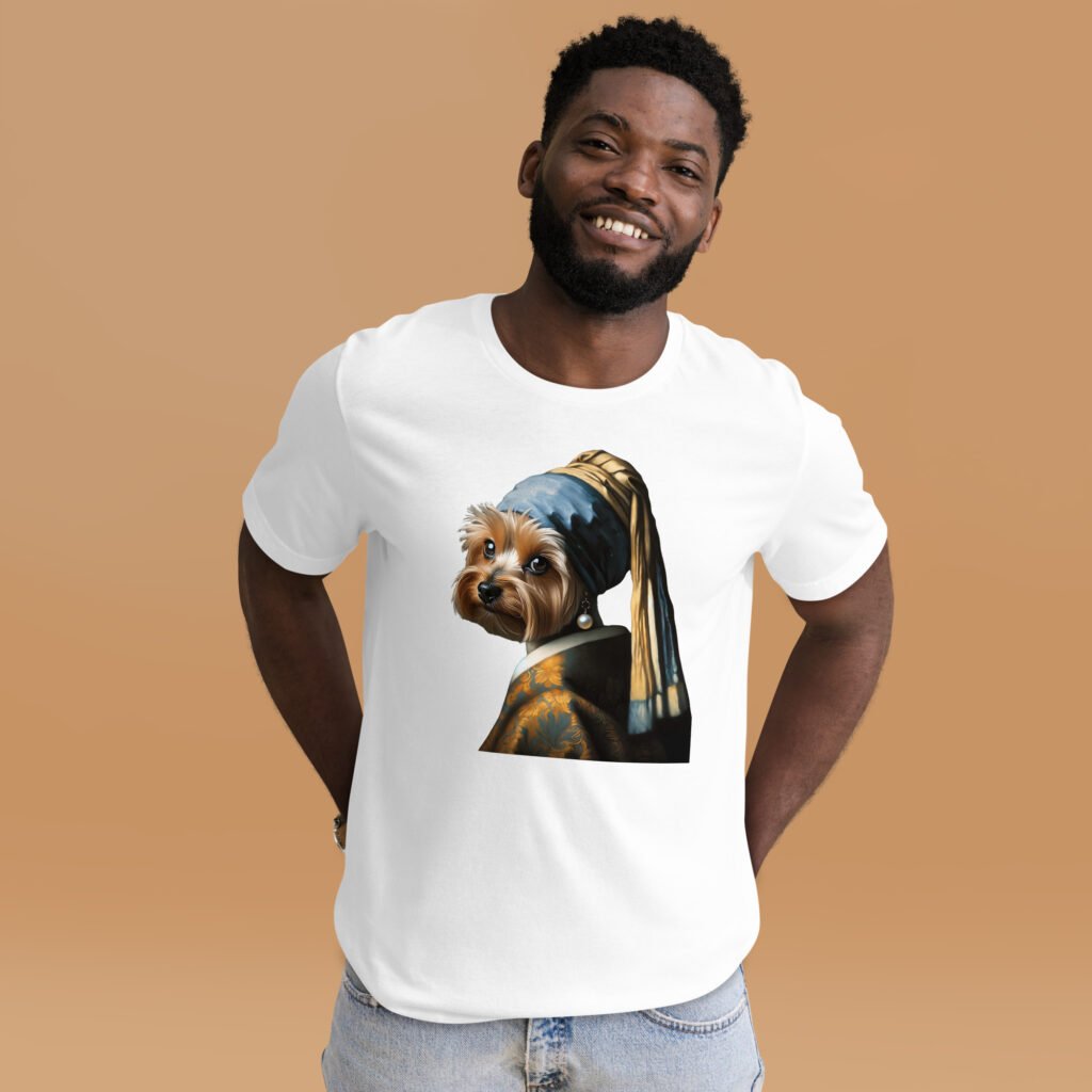 Yorkshire Terrier with Pearl Earring – Unisex T-Shirt