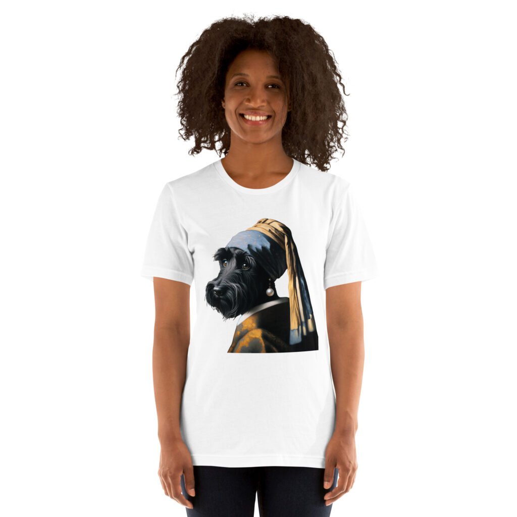 Scottish Terrier with Pearl Earring – Unisex T-Shirt