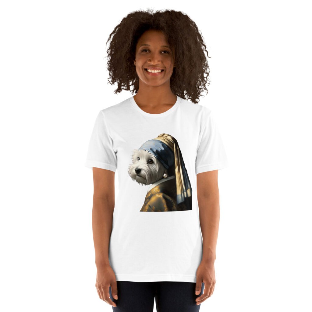 West Terrier with Pearl Earring – Unisex T-Shirt