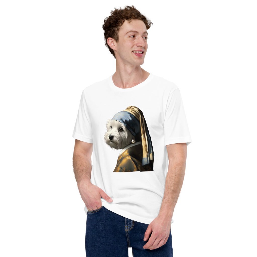 West Terrier with Pearl Earring – Unisex T-Shirt