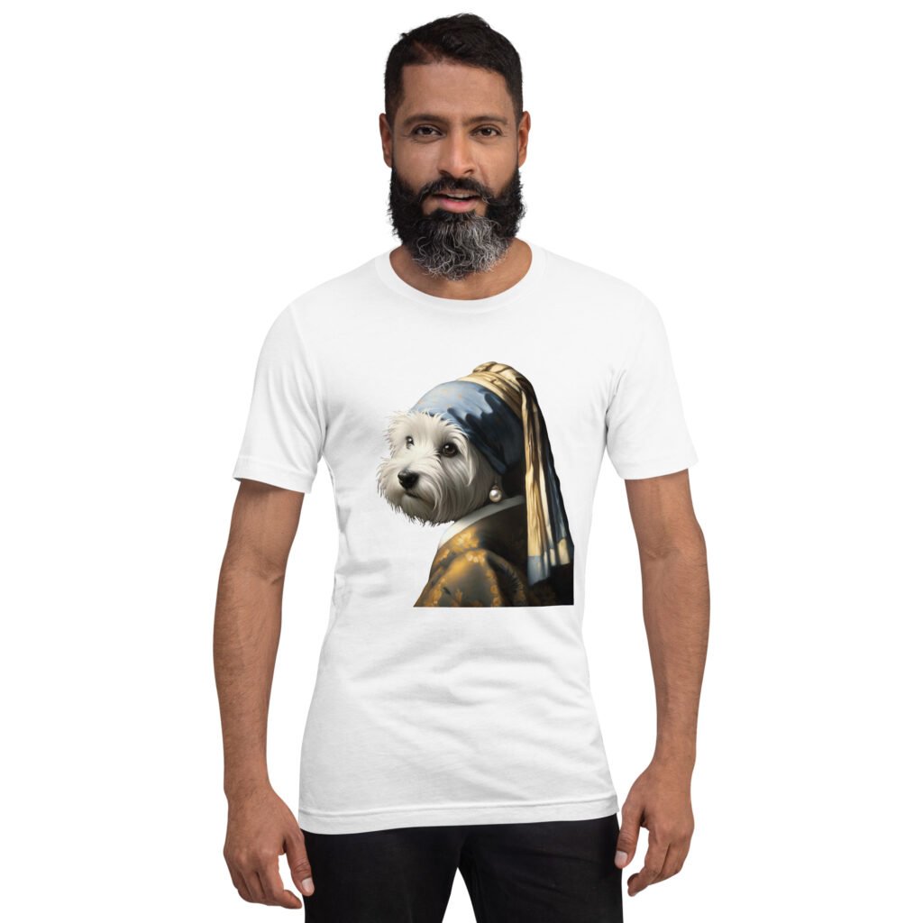 West Terrier with Pearl Earring – Unisex T-Shirt