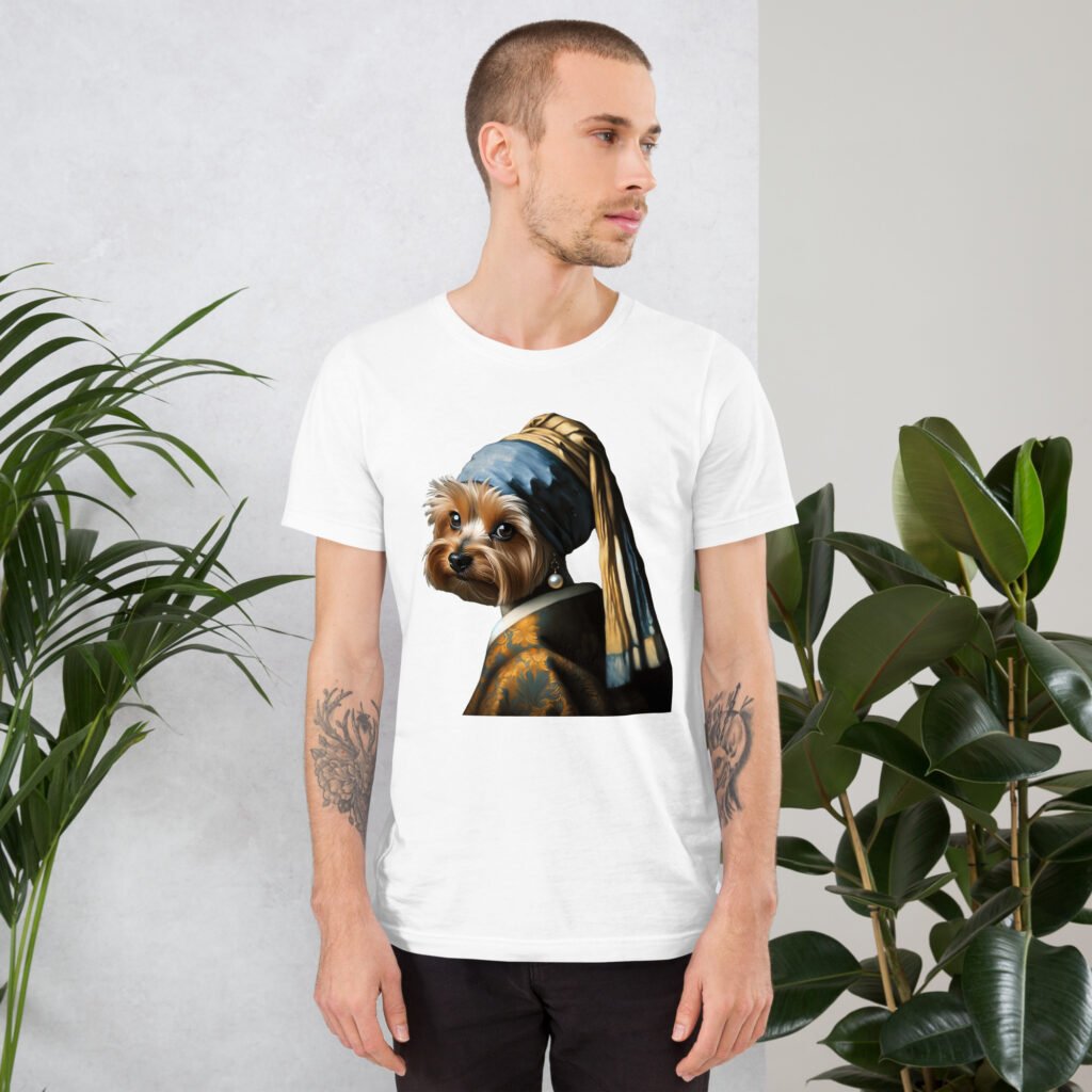 Yorkshire Terrier with Pearl Earring – Unisex T-Shirt